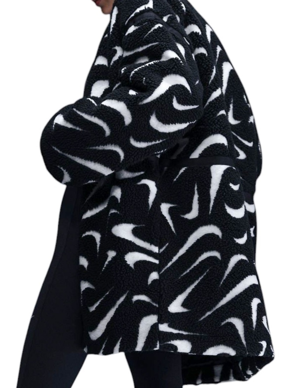 NIKE LOOSE HIGH-PILE JACKET Women – Black - Picture 5 of 5